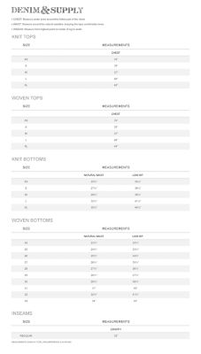 Ralph Denim And Supply Size Chart