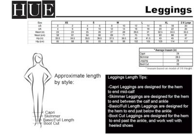 Hue Denim Size Chart