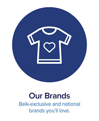 A graphic of a shirt with a heart on it. Our brands. Belk exclusive and national brands you’ll love.