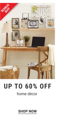 Bonus Buy - Up to 60% off home decor. Shop Now.