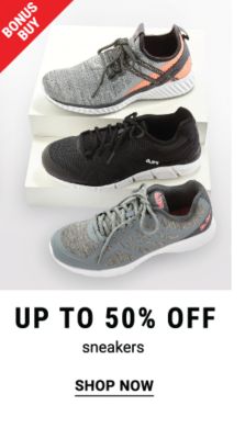 Bonus Buy - Up to 50% off sneakers. Shop Now.