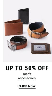 Up to 50% off men's accessories. Shop Now.