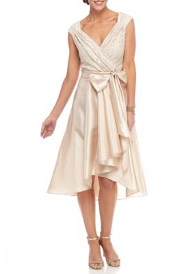 rm richards high low taffeta gown