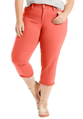 plus size red capris