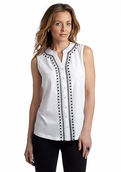 Kim Rogers® Embroidered Sleeveless Top