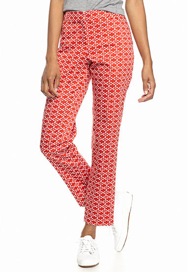 New Directions® Printed Sateen Ankle Pants