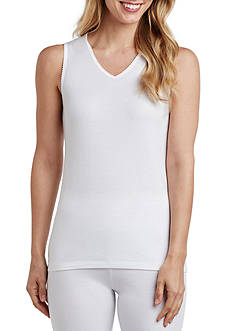 Cuddl Duds® Softwear Lace Edge V-Neck Tank with Smart Layer