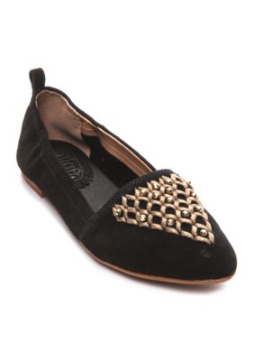 pointed toe embellished flats