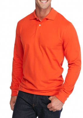 mens yellow long sleeve polo shirt