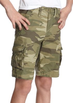 camel cargo shorts