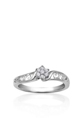 Belk  Co. Diamond Promise Ring in Sterling Silver