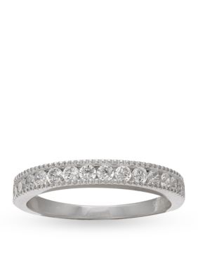 belk rings unique silverworks plated fine silver zirconia cubic pave band