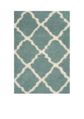 Safavieh Dallas Shag Light Blue Ivory Area Rug