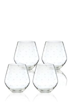 Kate Spade New York® Larabee Dot Set Of 4 Stemless Red Wine Glasses Belk