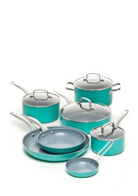 turquoise pots and pans set