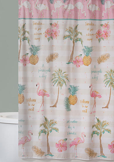 Saturday Knight Flamingo Shower Curtain Belk