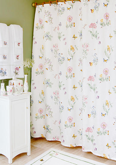 Lenox 174 Butterfly Meadow Shower Curtain And Hooks Sold