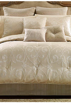 croscill grace bedding comforter belk satin sets ivory collections giselle jacquard fabric cream queen zoom shams euro motif weave scroll