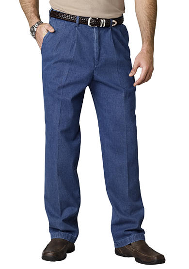 Haggar® Classic-Fit Work To Weekend™ Pleated Denim Non-Iron Pants ...
