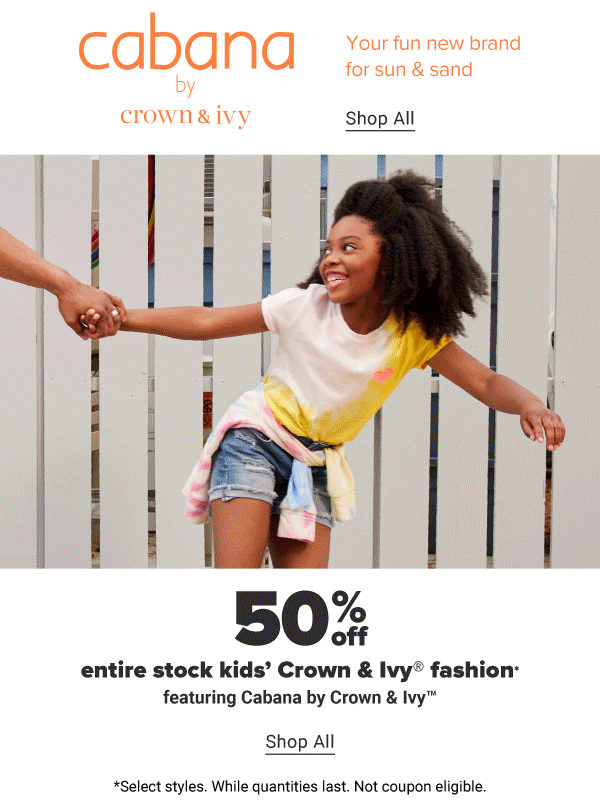 Weekly Spotlight - Cabana by Crown & Ivy. Your fun new brand for sun & sand. Shop All.