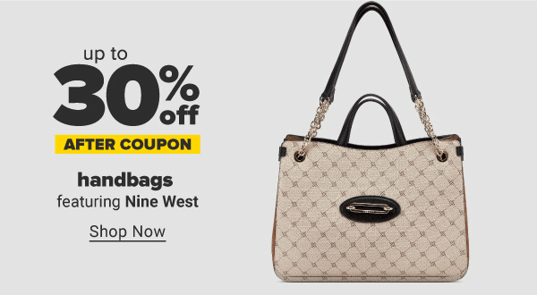 Up to 30% off handbags after coupon featuring Nine West. Shop Now.