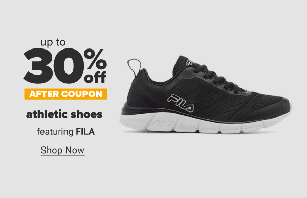 Up to 30% off after coupon athletic shoes featuring FILA. Shop Now.