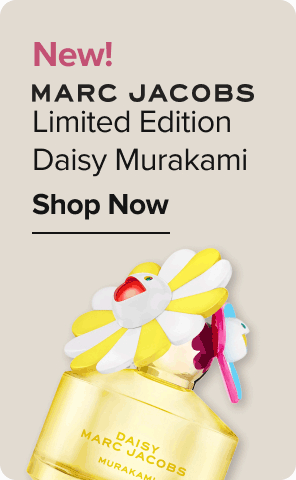 A bottle of Marc Jacobs Daisy Murakami perfume with flowers on top. New! Marc Jacobs limited edition Daisy Murakami. Shop now. New. MAC. SkinCanvas Waterlight cream. Shop now. A skincare bottle. New. Bobbi Brown. Skin enhancer multi stick. Shop now. Two makeup products.