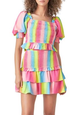 Ombre Stripe Smocked Top