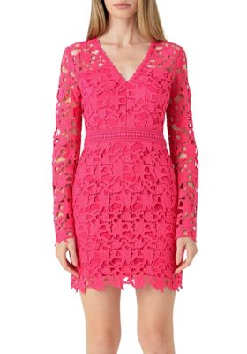 Long Sleeve Lace Mini Dress