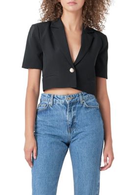 Cropped Short Sleeve Blazer