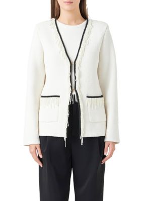 Pearl Trim Knit Cardigan