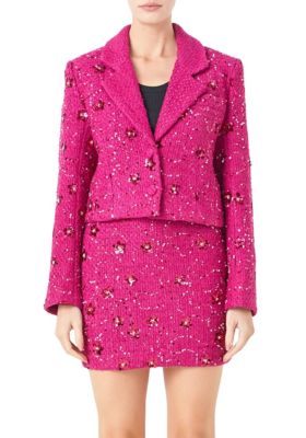 Sequins Cropped Blazer