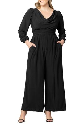 Women's Plus Natalia Cowl Neck Wide Leg Jumpsuit