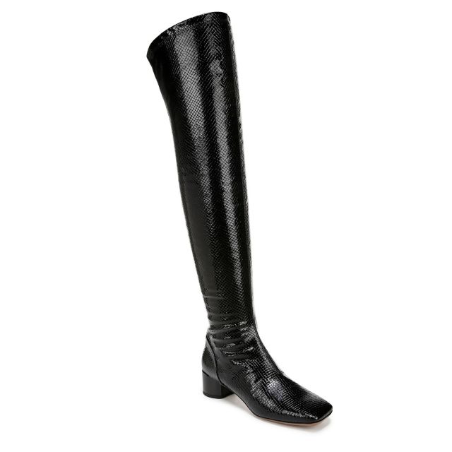 Black Snake Print Faux Leather