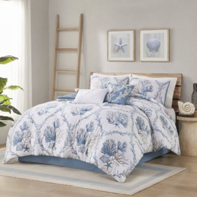 Pismo Beach 6 Piece Oversized Cotton Comforter Set with Throw Pillows