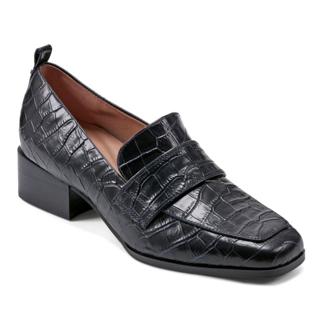 Dark Blue Croco Leather