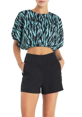 Women's Tiger Printed Voluminous Cropped Top