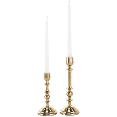 Glam Aluminum Metal Candle Holder - Set of 2