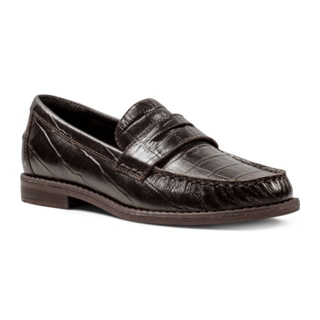 Dark Brown Croco Leather