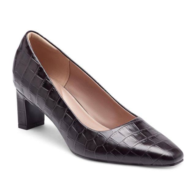 Dark Brown Croco Leather