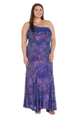 Long One Shoulder Swirl Patterened Sequins