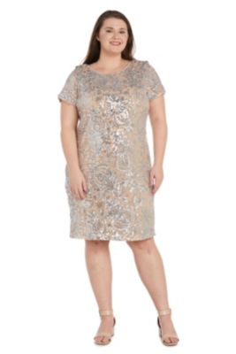 1Pc Contrast Emb Sequin S Dress