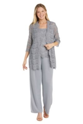 R & M Richards 3PC DUSTER PANT SUIT, LACE SHELL AND 3/4 SLEEVE LACE ...