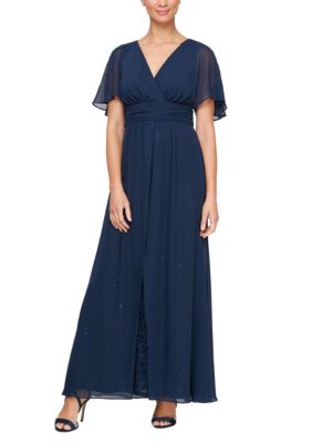 Long Walk Through Dress With Surplice Neckline