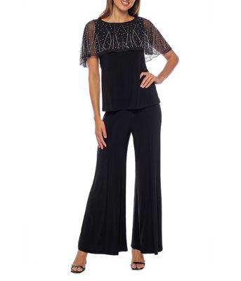 Beadedmatte Jersey 2-Piece Pant Set