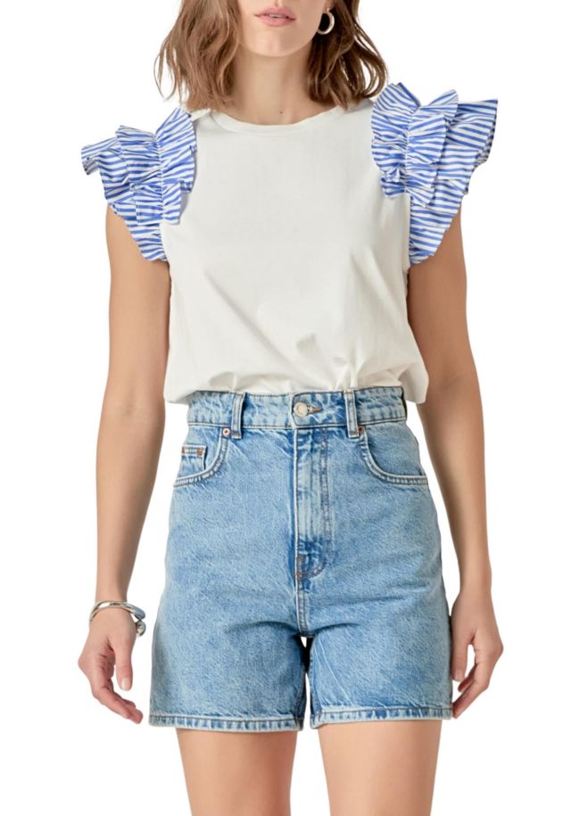 WHITE/BLUE STRIPE