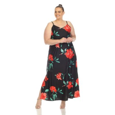 Plus Floral Strap Maxi Dress