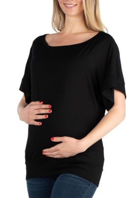 Loose Fit Dolman Maternity Top with Wide Sleeves