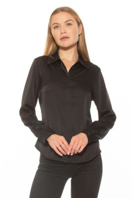 Cassidy Collared Classic Button Down Silky Shirt