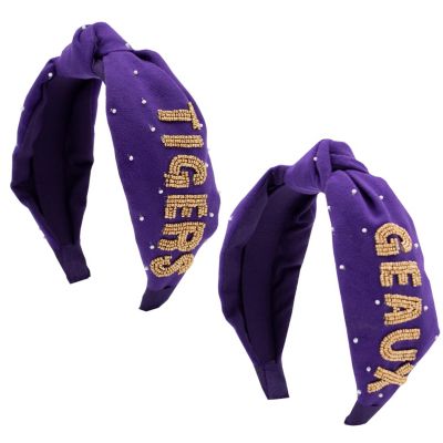 NCAA Beaded Headband LSU